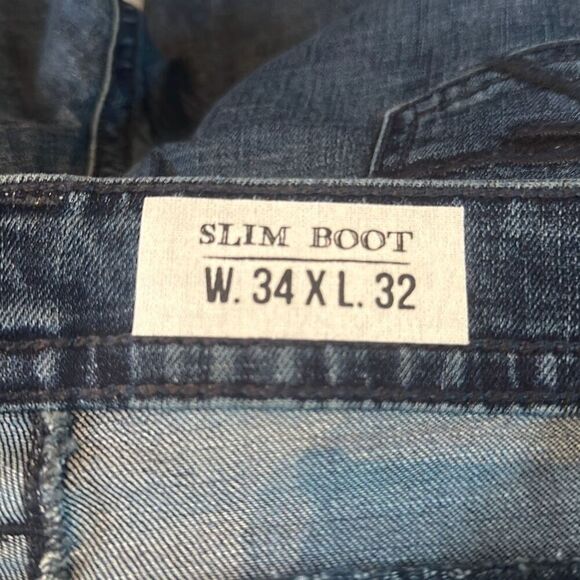 T.K. Axel Slim Boot Stretch Jeans size 34x32 Dark Wash - Picture 8 of 10